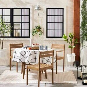 HEARTH & HAND Magnolia Textured Stripe Indoor Outdoor Woven Area Rug 5' x 7'